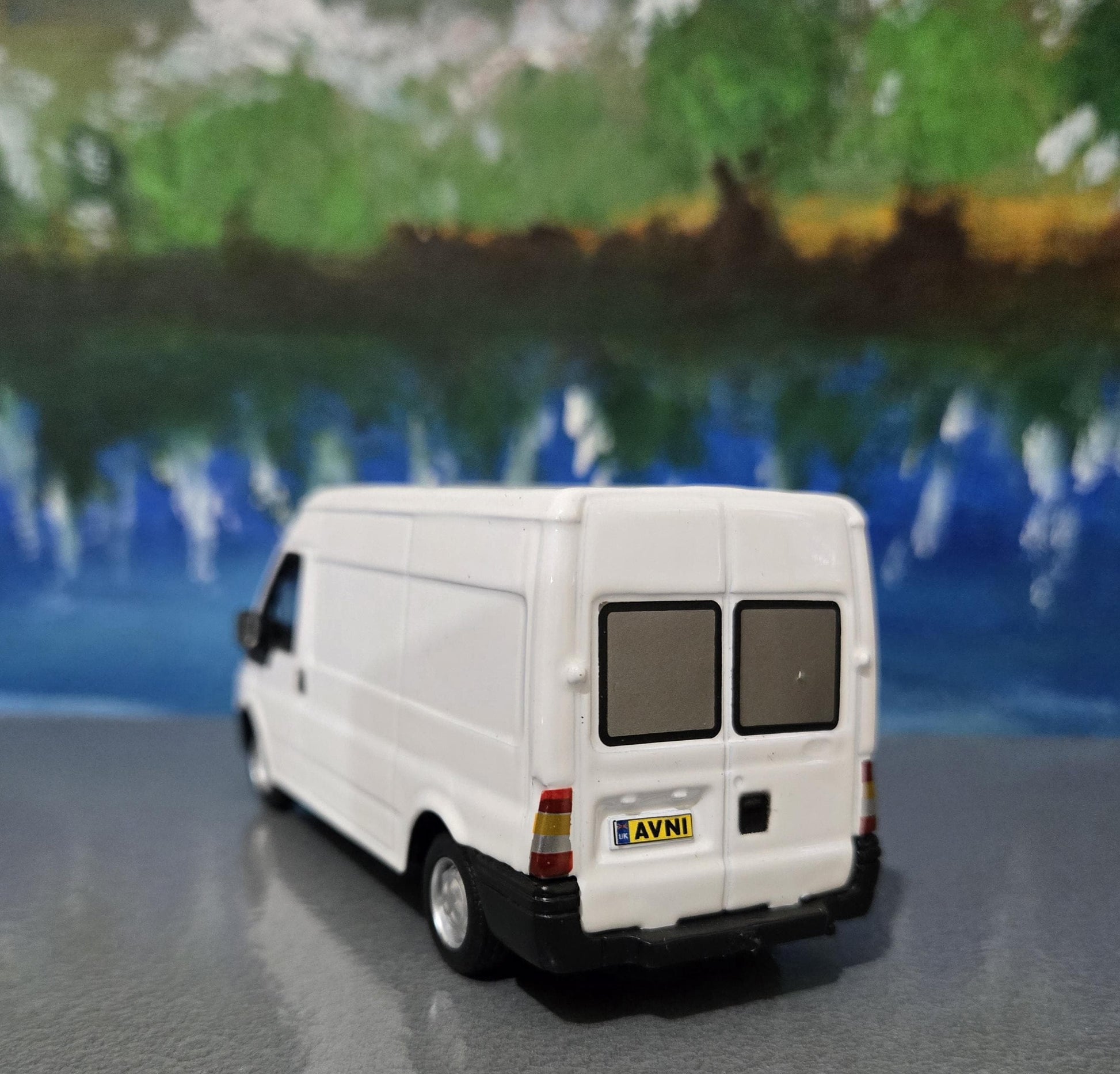 Personalised Transit Van Toy Car – Custom Name Plates | White Van Man Model Gift for Boy, Dad, Grandad, Brother – Birthday Valentine Boxed