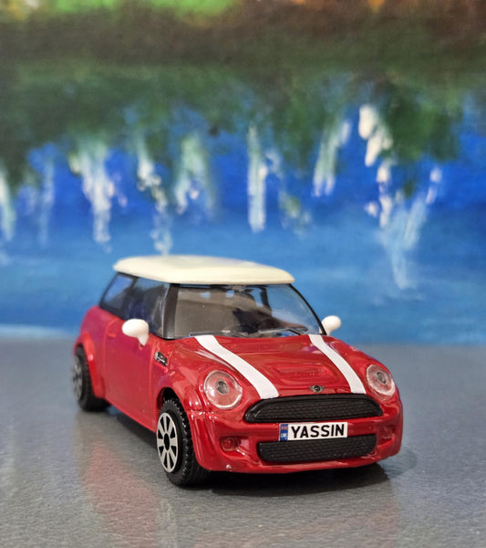 Personalised Name Plate Mini Cooper S – 1:43 Scale Diecast Model Car | Custom Mini Collectible Gift for Dad, Husband, Boyfriend, Boxed