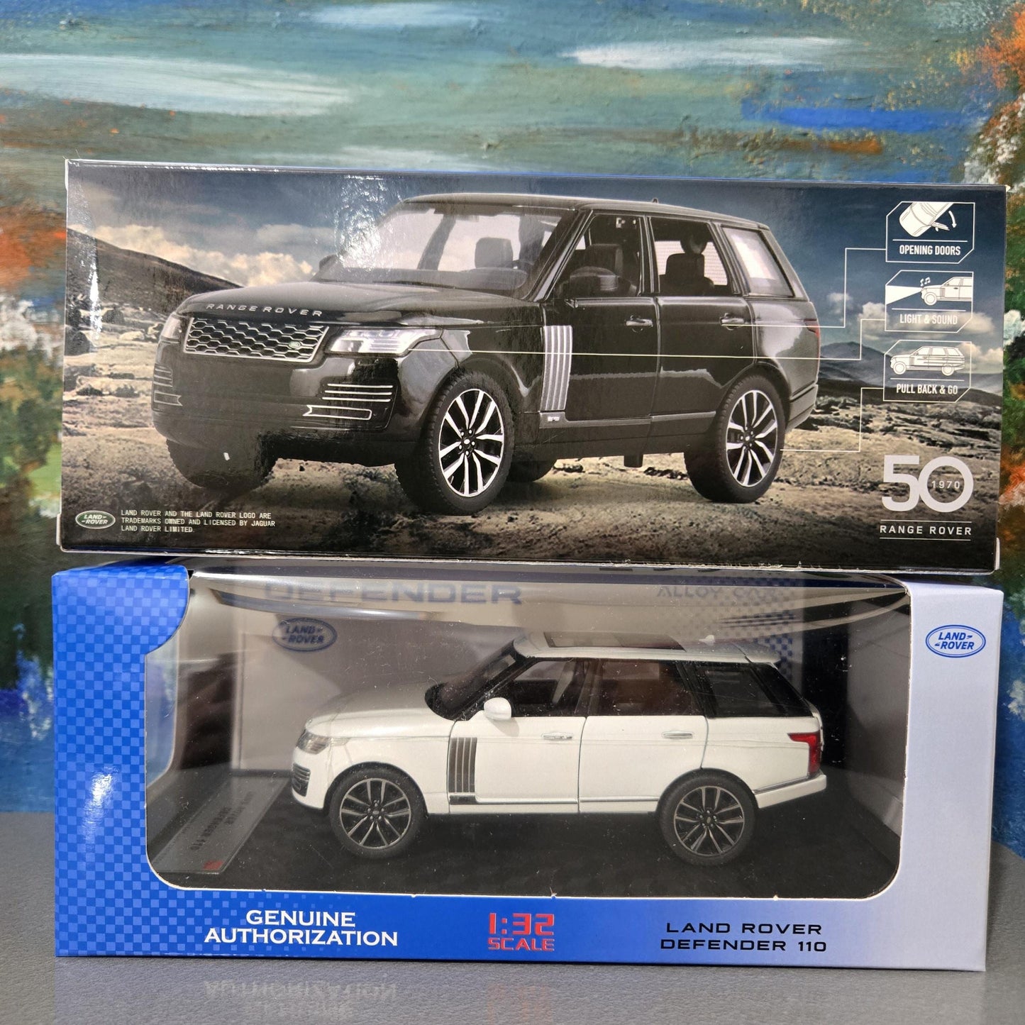 1:32 Land Rover Range Rover SV Diecast Model Car, Toy with Light & Sound - Personalised Gift for Him, 50th Anniversary Edition, Pearl White
