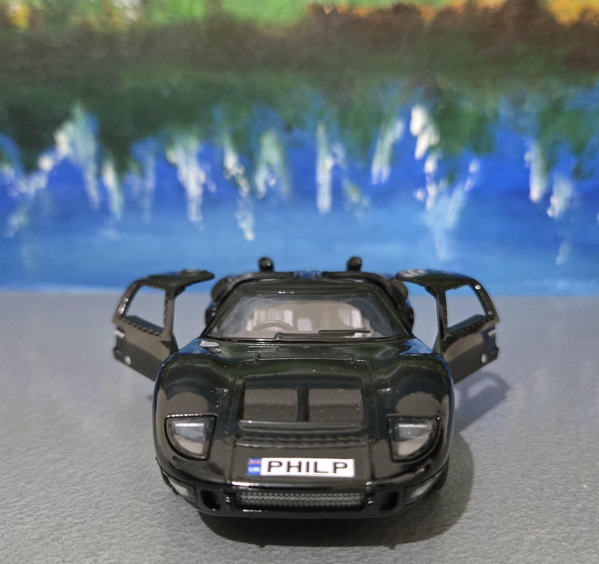 BLACK Toy sport Diecast Car Ford GT 40 MKII 1:32 - Pull Back Action, Open Doors, fun toy boy girl gift sleeves