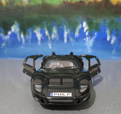 BLACK Toy sport Diecast Car Ford GT 40 MKII 1:32 - Pull Back Action, Open Doors, fun toy boy girl gift sleeves