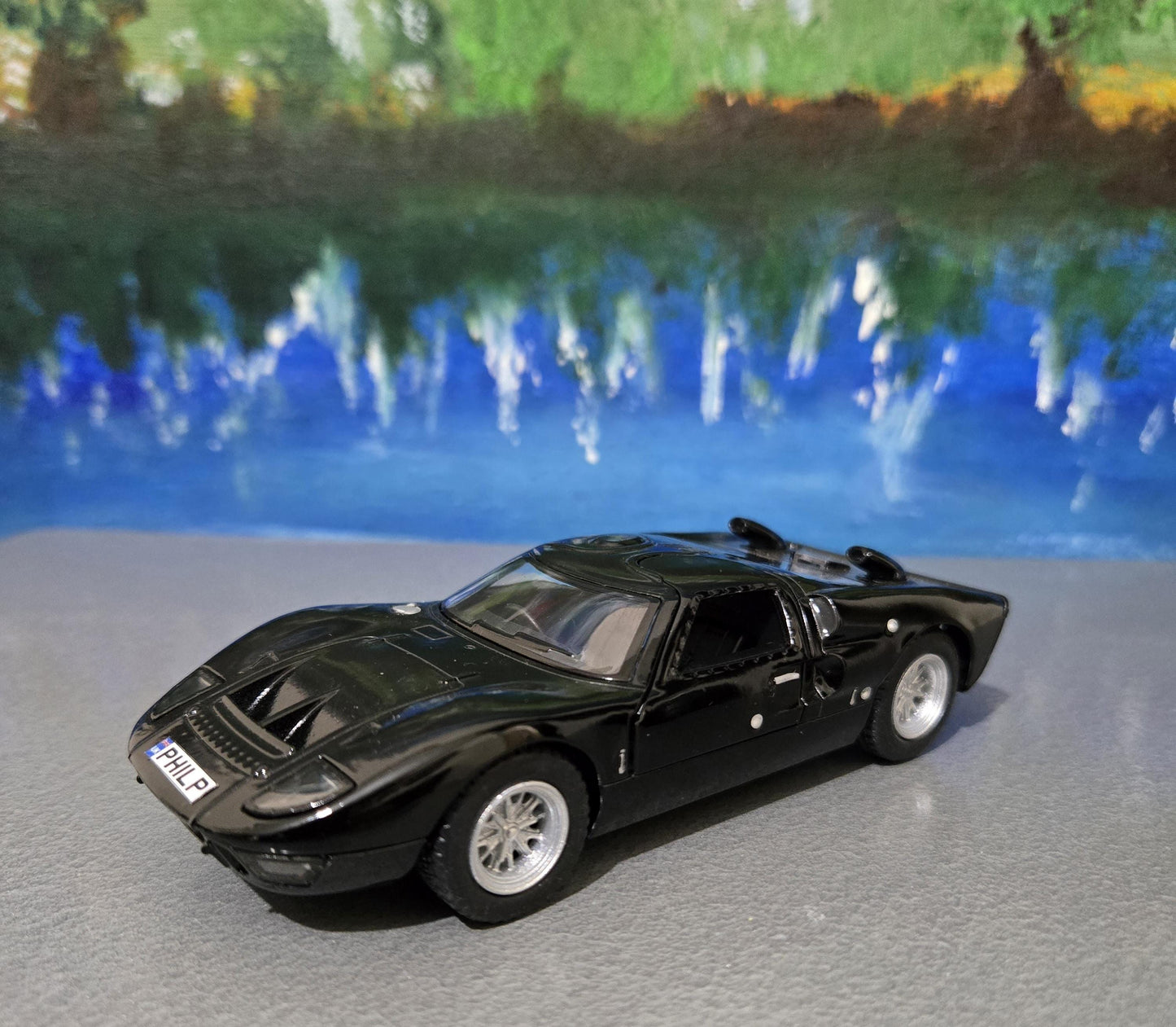 BLACK Toy sport Diecast Car Ford GT 40 MKII 1:32 - Pull Back Action, Open Doors, fun toy boy girl gift sleeves