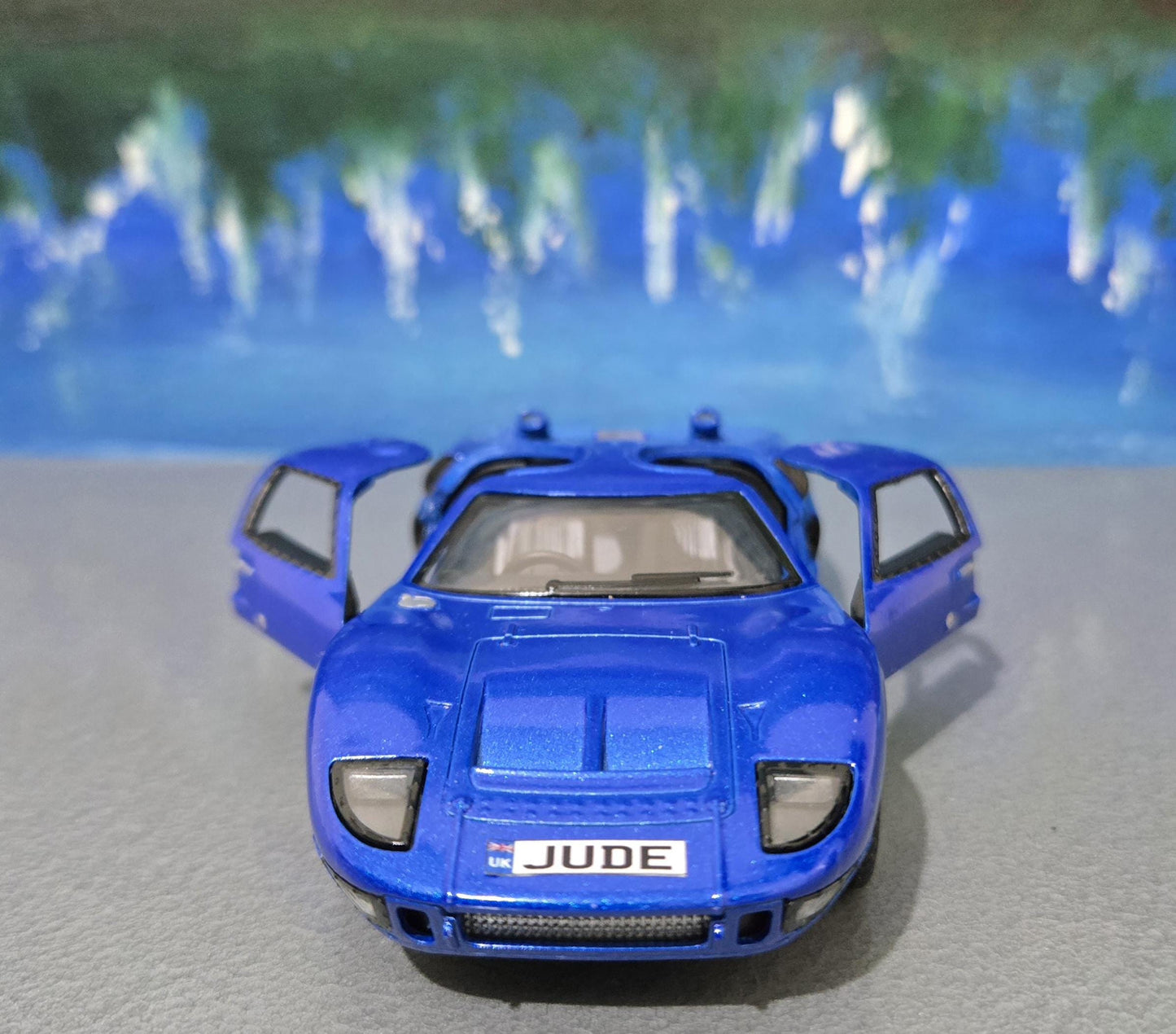 Ford GT40 MK II Blue Toy Car - 1:32 Scale Pull Back Action w/ Opening Doors | Kids Gift, Collector Model, Birthday Present (Sleeve)