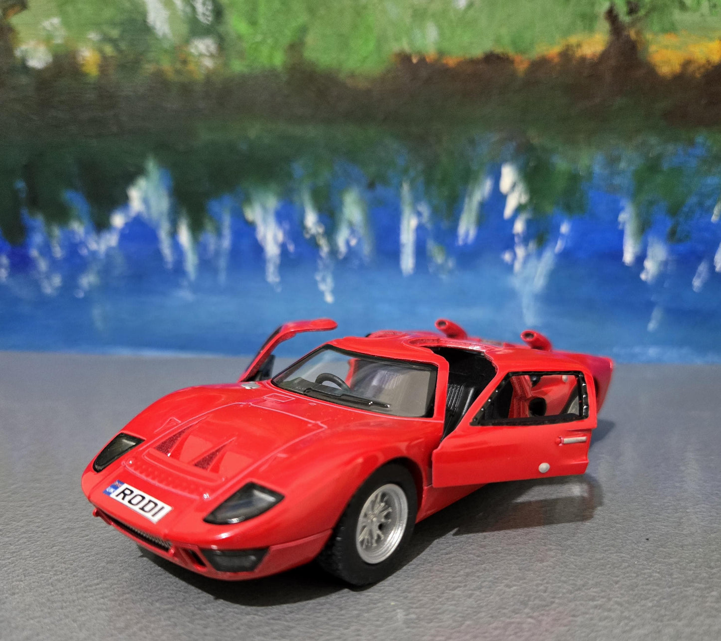 RED Toy Car Ford GT 40 MKII 1:32 - Pull Back Action, Open Doors, fun toy