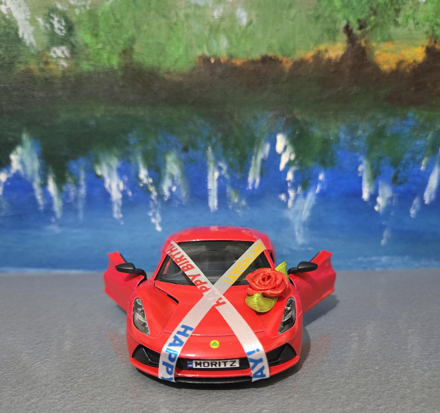 Personalized Lotus Emira Blue 1:34 Diecast Model Car – Custom Number Plate Birthday Gift for Kids, Boys, Girls, Husband, Wife, Uncle