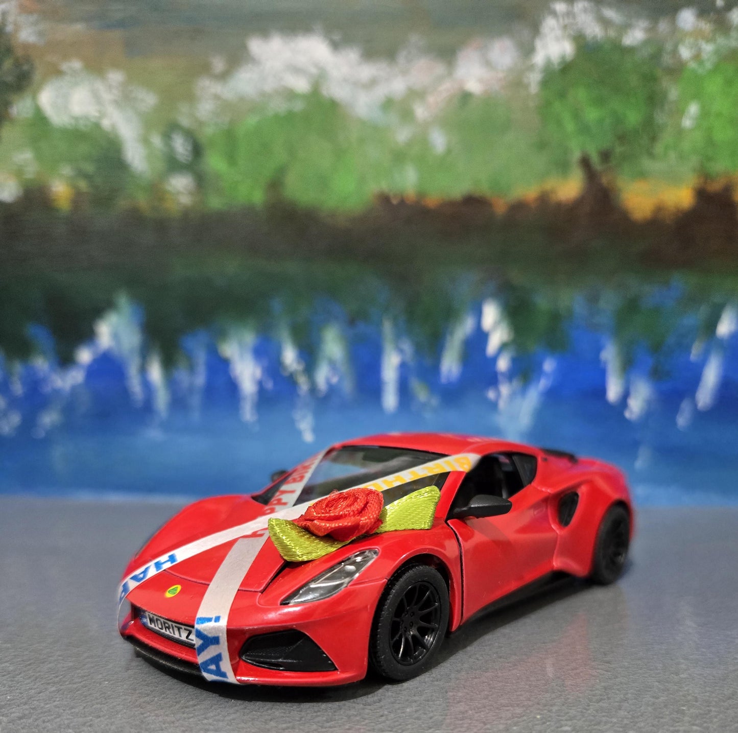 Personalized Lotus Emira Blue 1:34 Diecast Model Car – Custom Number Plate Birthday Gift for Kids, Boys, Girls, Husband, Wife, Uncle