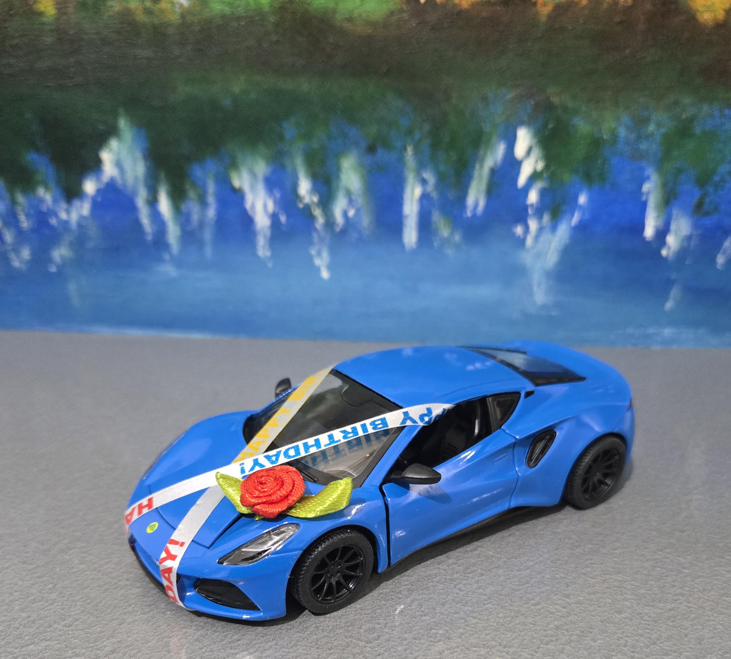 Personalized Lotus Emira Blue 1:34 Diecast Model Car – Custom Number Plate Birthday Gift for Kids, Boys, Girls, Husband, Wife, Uncle