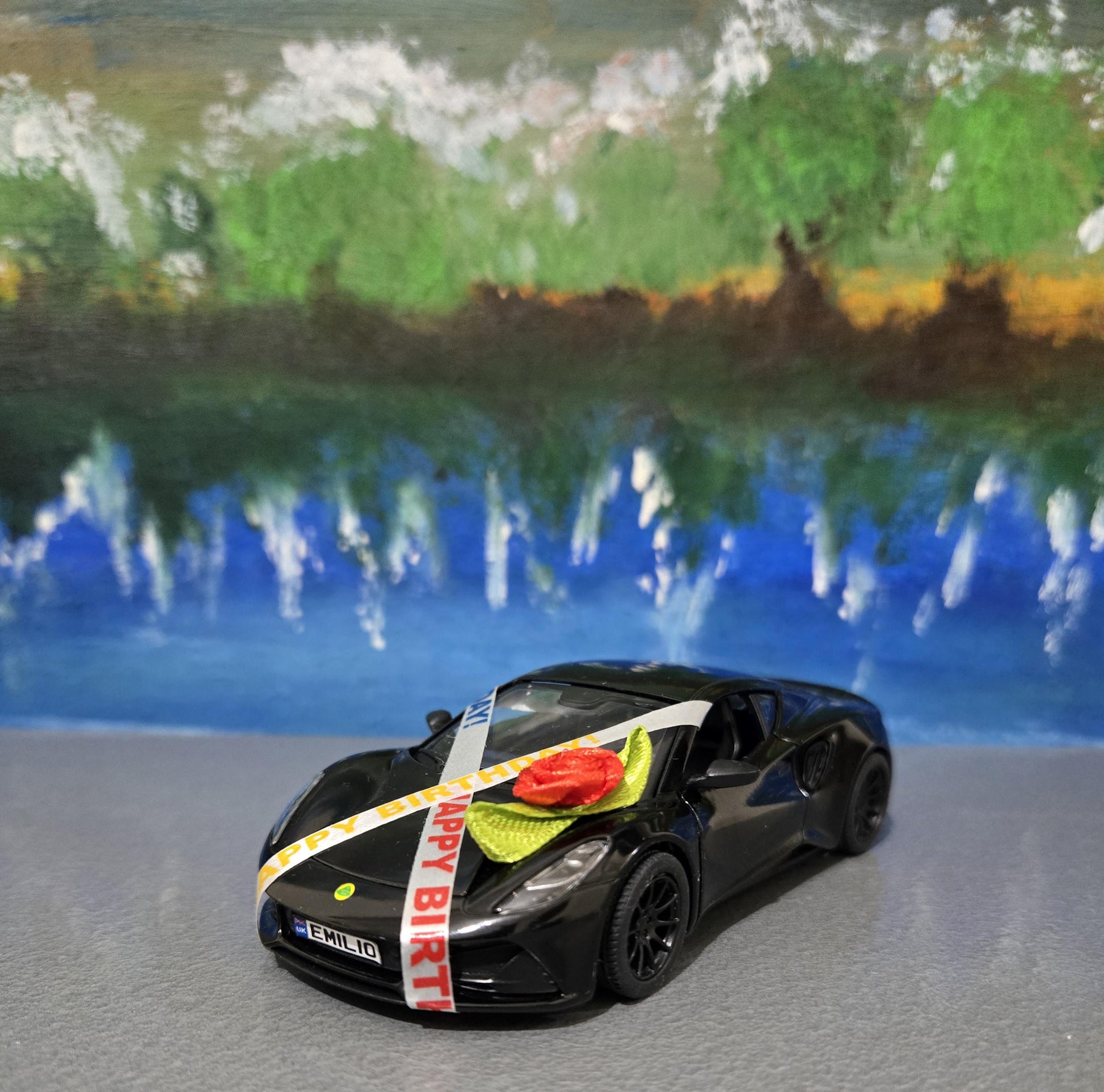 Personalized Lotus Emira Blue 1:34 Diecast Model Car – Custom Number Plate Birthday Gift for Kids, Boys, Girls, Husband, Wife, Uncle