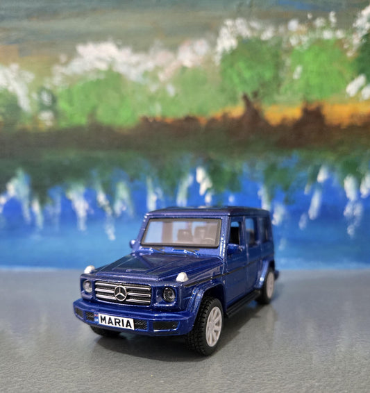 Mercedes G-Class Pearl Blue 1:38 Diecast SUV – Official Maisto Model with Personalized Name Plate | Boxed Gift for Dad, Kids, Collectors