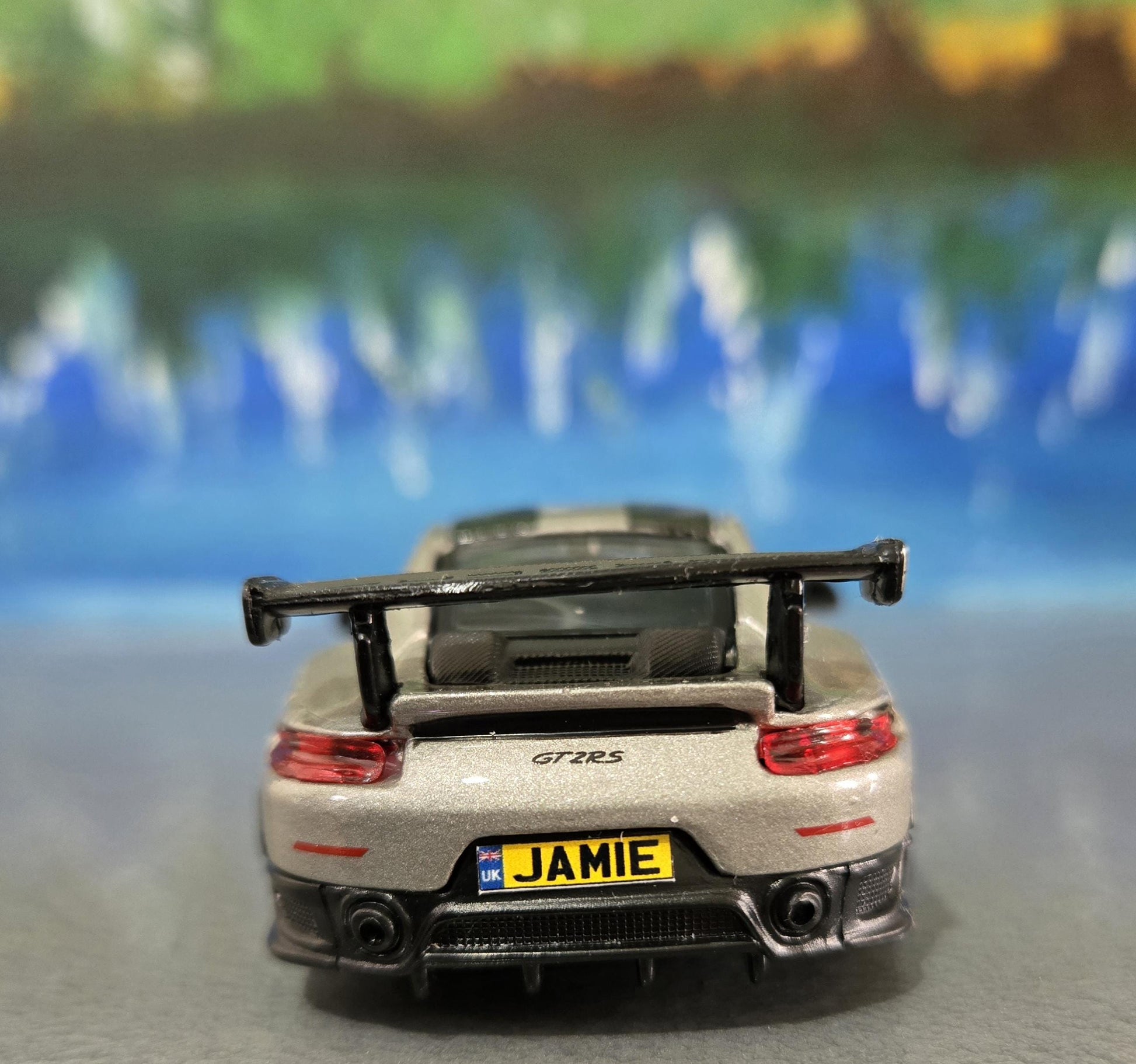 Porsche 911 GT2 RS Model Car with Any Name, Gift for Boy Girl, Husband, Wife, Uncle, Cousin, Nephew, Niece, Brother, Wedding Cake Topper Box