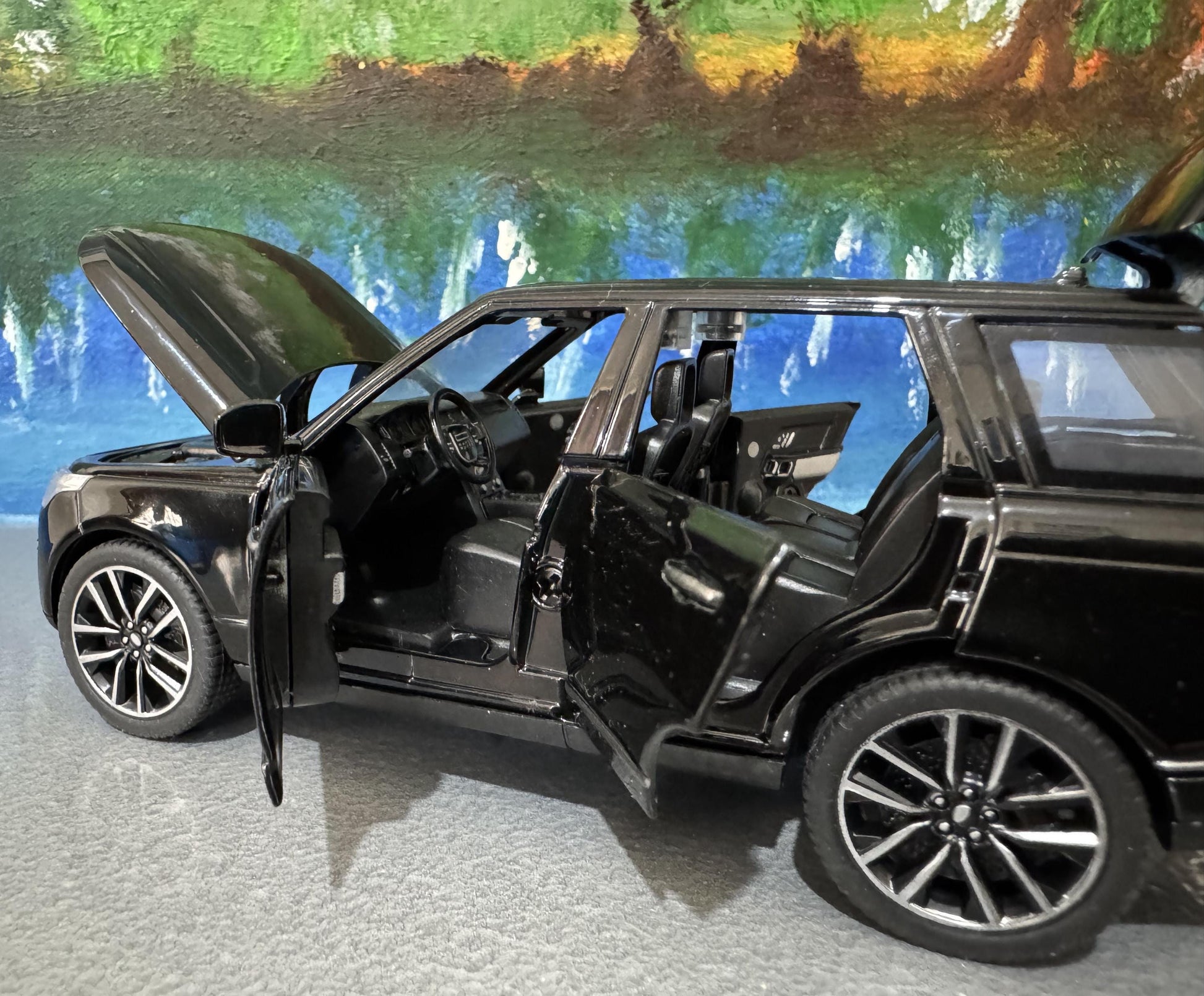 QY TOYS 1:32 Licensed Land Rover Range Rover SV 50th Anniversary Diecast Model Car – Light & Sound Pull Back Toy – Personalised Plate Gift