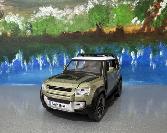QY Toys Range Rover Land Rover Defender 110 2020 Model Car – 1:32 Scale Diecast SUV in Green | Custom Plates Gift for Dad, Boy, Car Lover
