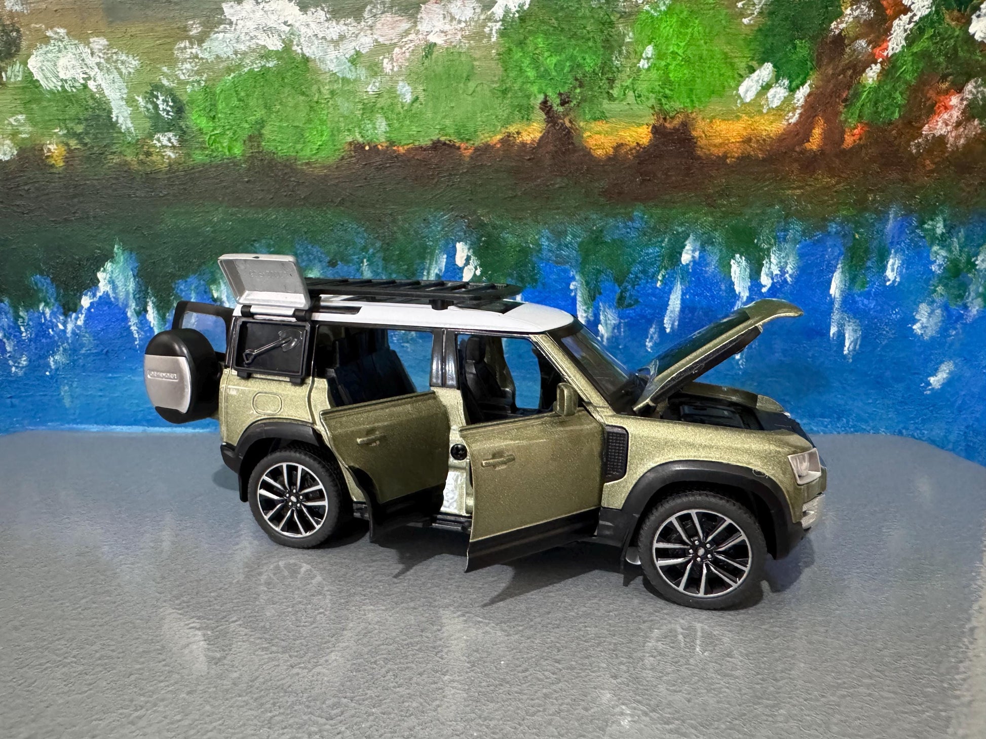QY Toys Range Rover Land Rover Defender 110 2020 Model Car – 1:32 Scale Diecast SUV in Green | Custom Plates Gift for Dad, Boy, Car Lover