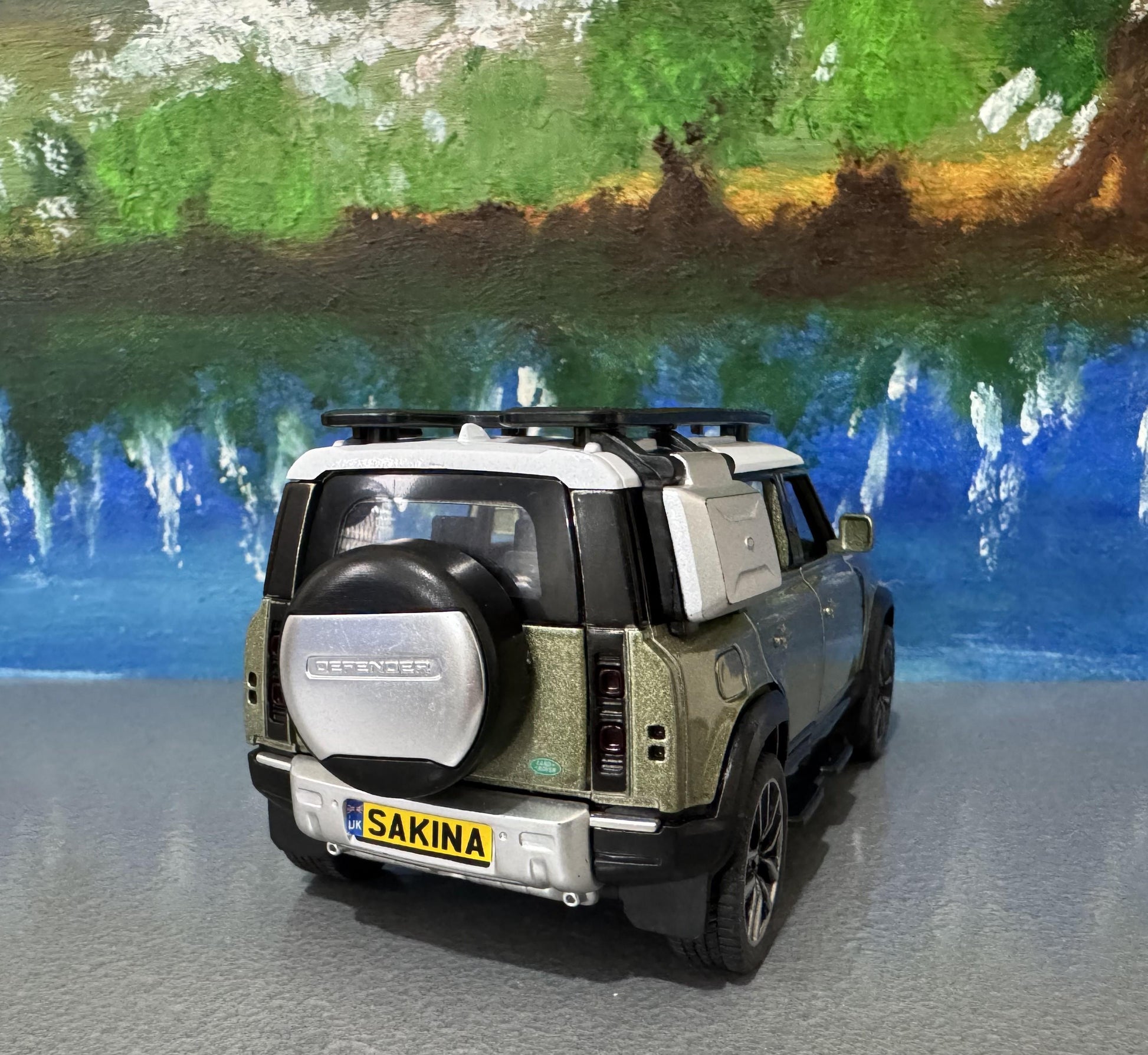 QY Toys Range Rover Land Rover Defender 110 2020 Model Car – 1:32 Scale Diecast SUV in Green | Custom Plates Gift for Dad, Boy, Car Lover