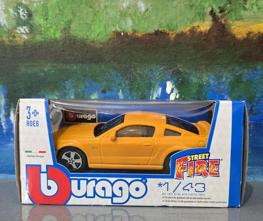 Ford Mustang GT 2008 1:43 Grabber Orange Diecast Model Car – Custom Name Plate – Collectible Gift for Dad, Car Lovers, Kids – Boxed Display