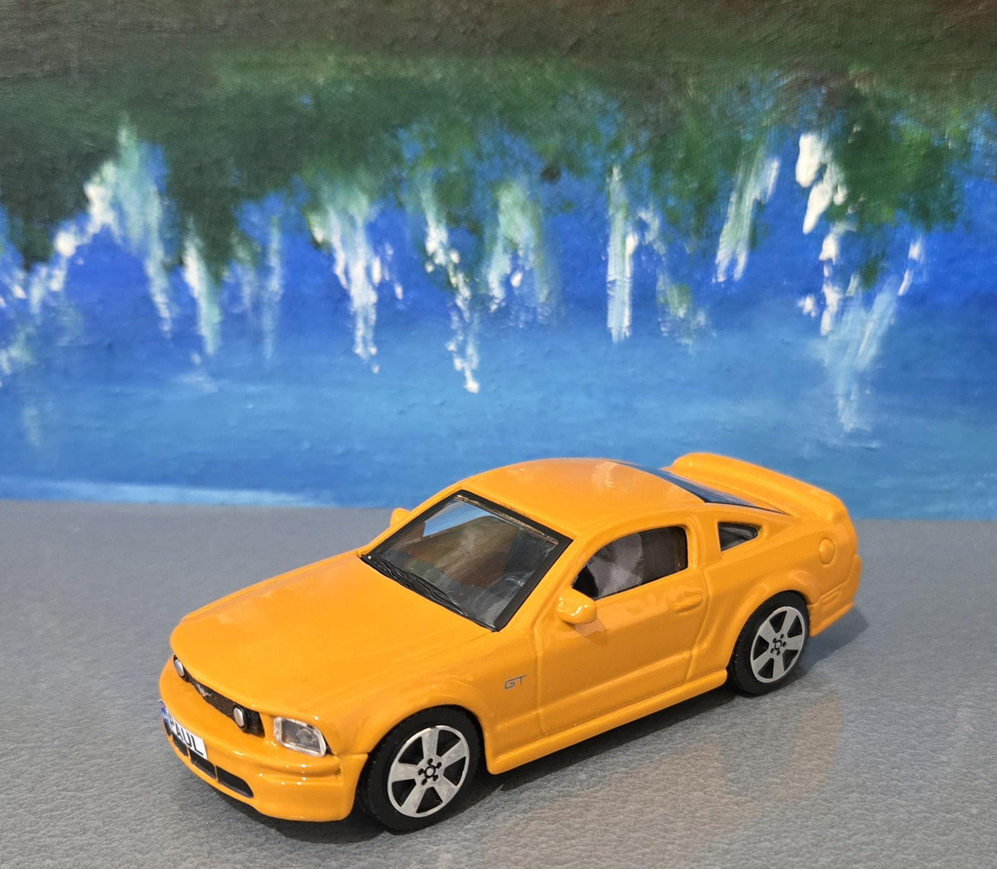 Ford Mustang GT 2008 1:43 Grabber Orange Diecast Model Car – Custom Name Plate – Collectible Gift for Dad, Car Lovers, Kids – Boxed Display