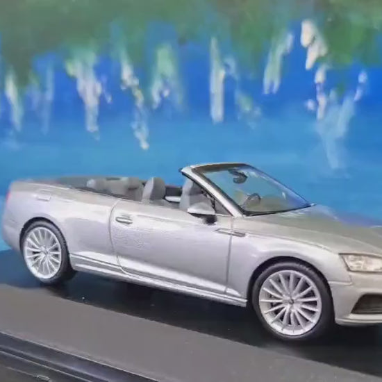 Audi A5 Cabriolet Diecast Car: 1/43 Scale Silver Metallic Model