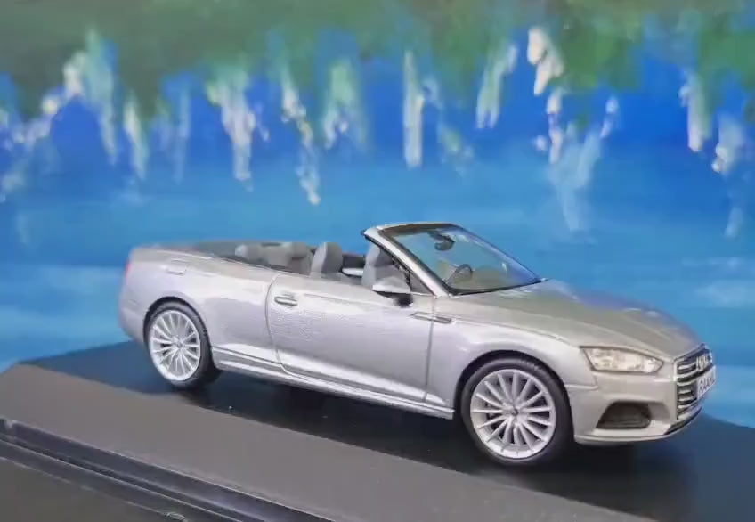 Audi A5 Cabriolet Diecast Car: 1/43 Scale Silver Metallic Model