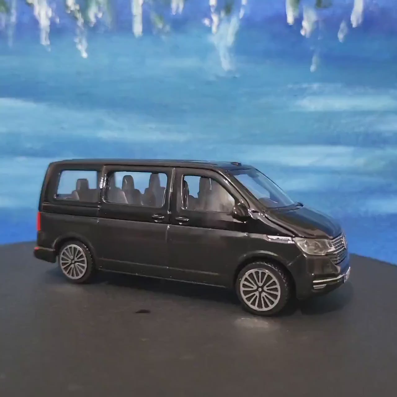 VW T6.1 Transporter Crew van Toy Car PERSONALISED PLATES 1:43 scale Model boy girl dad mom uncle grandad brother Birthday Easter gift Boxed