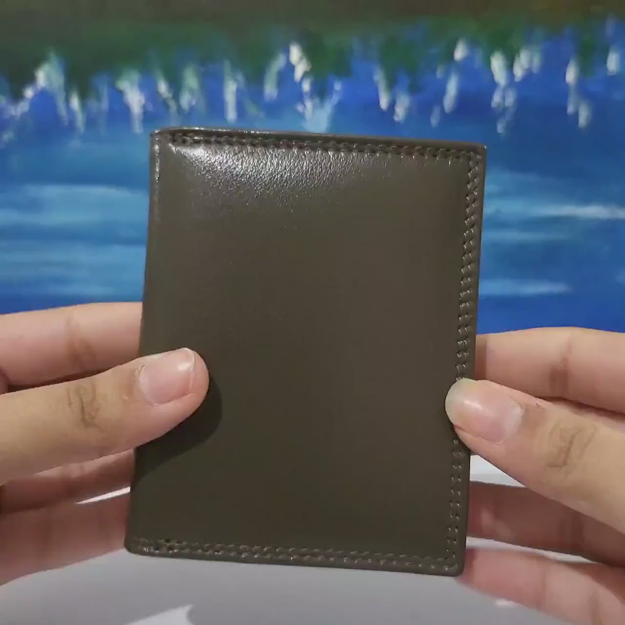 Olive/black prime hide, Soft Nappa leathers Multi Colour Credit Card Holder wallet birthday gift present – Gift Boxed- 6090