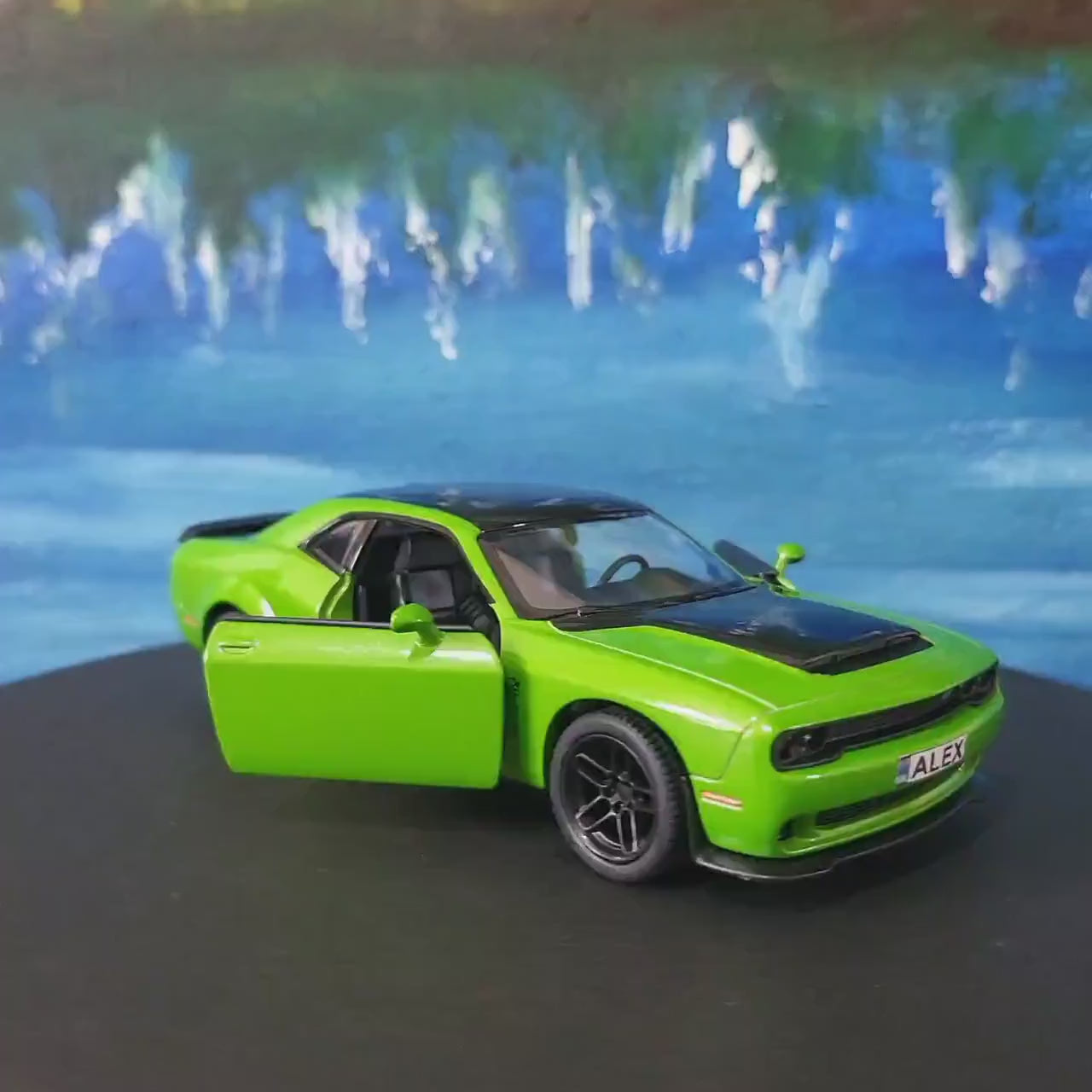 Personalised Dodge Challenger SRT Demon 170 Name Plate - Custom 1:40 Scale Toy Car Gift for Kids Birthday Boys, Girls, Siblings - Sleeves