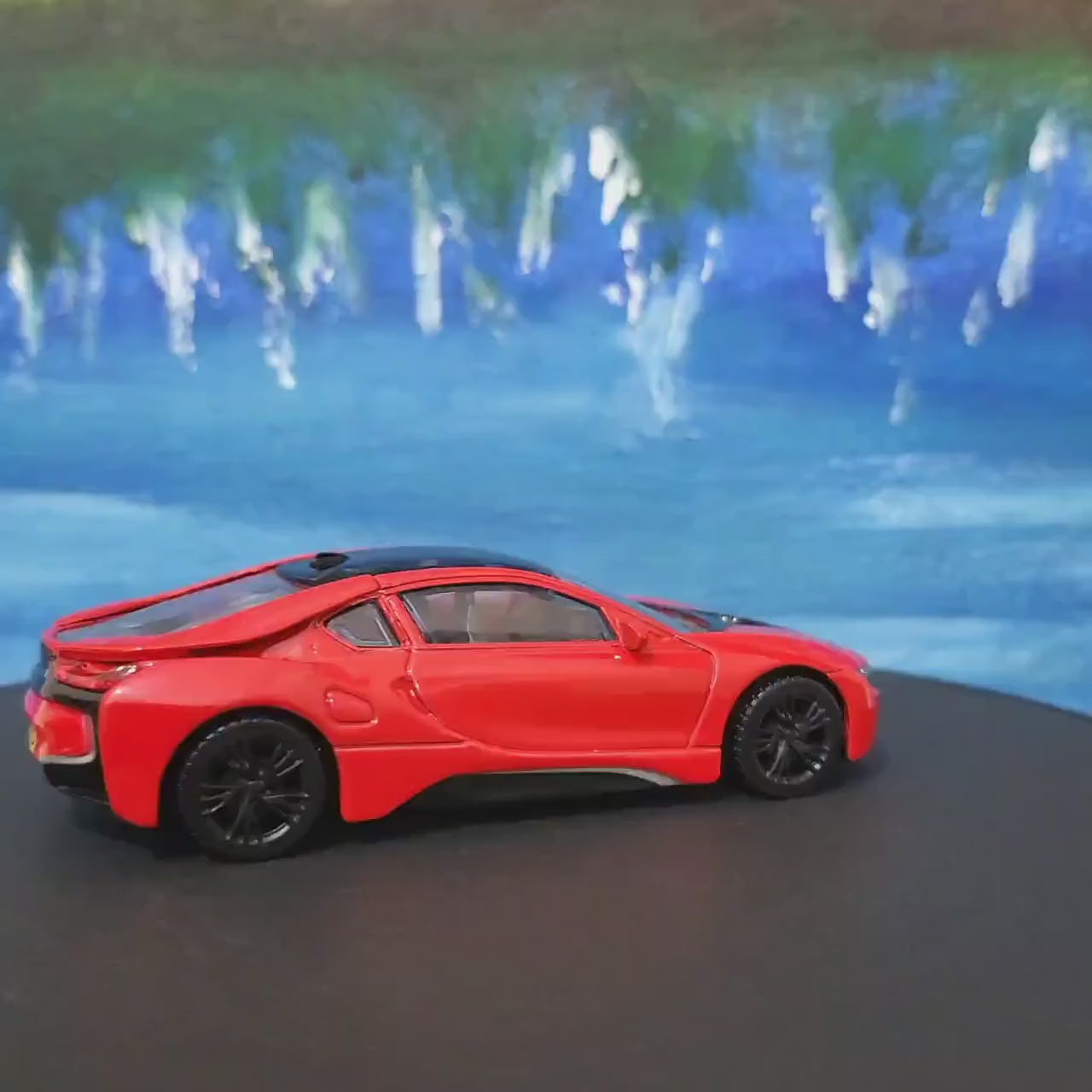 Personalized BMW i8 Model Car - 1:43 Scale Red Diecast Toy - Germany Sports Car by Rastar - Custom Name Gift for Kids & Adults New Boxed