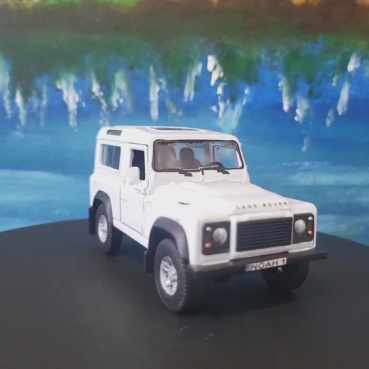 Personalised Number Plates | Welly Land Rover Defender 90 Model Car | Gift for Dad, Mum, Boy, Girl, Brother, Grandad | Birthday | 4 Colours