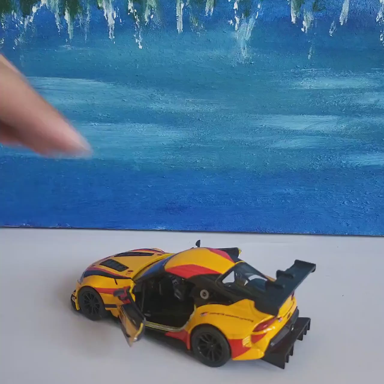Yellow sport Diecast Toyota GR Supra Racing Concept Livery Edition 1:36 - mom dad brother sister gift Gift Sleeves Mother day