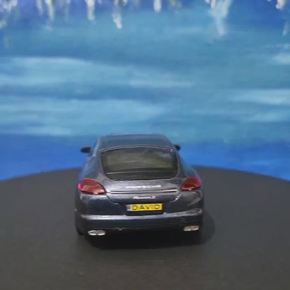 Welly Porsche Panamera S 1:34 Diecast Model Car with Personalised Plates | Custom Gift for Dad, Boy, Uncle, Birthday or Christmas Boxed