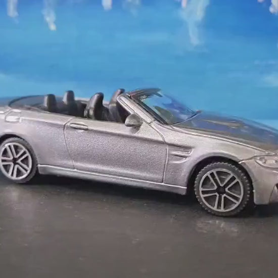 PERSONALISED PLATES Grey BMW M4 Cabriolet 1:43 Scale Toy Car Model boy girl dad mom uncle grandad brother Easter birthday gift present Boxed