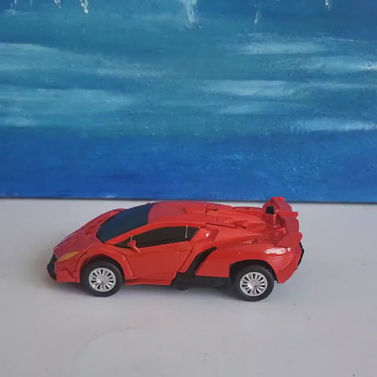 Metal Lamborghini Robot Car Toy 1:32, Pull Back, PERSONALIZED PLATES Model Toy Car boy dad birthday gift sleeve