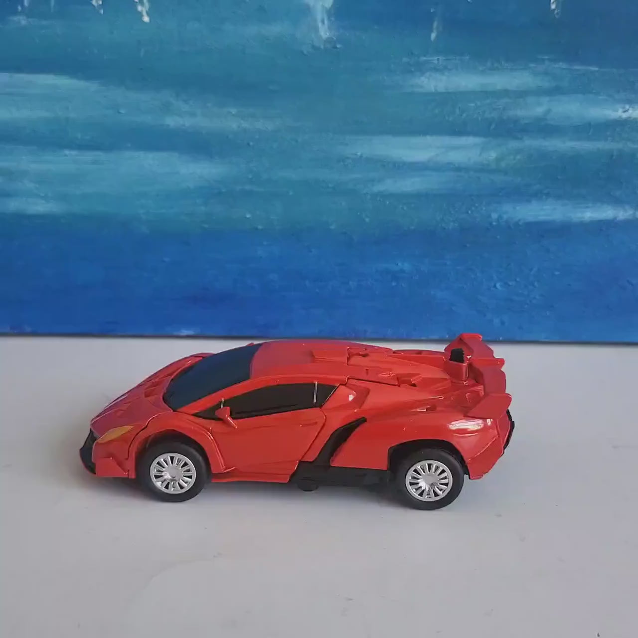 Metal Lamborghini Robot Car Toy 1:32, Pull Back, PERSONALIZED PLATES Model Toy Car boy dad birthday gift sleeve