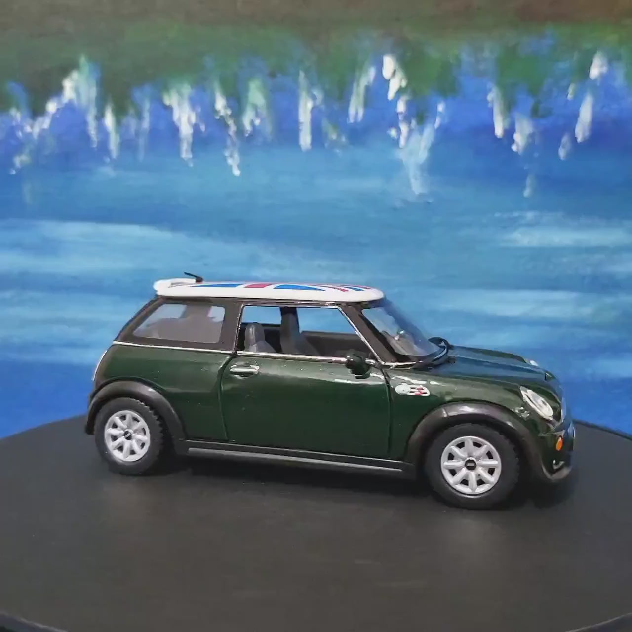 England Flag Mini Cooper S Toy Car - Personalised Name Plates - Gift for Boy/Girl/Dad/mom/uncle/sister - Birthday Cake Topper - New Sleeves
