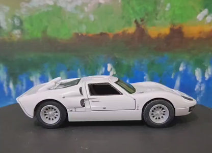 Personalized Name Plate  Ford White GT40 MKII 1966 Diecast Toy Car 1:32 Scale – Kinsmart Model with Gift Sleeves for Dad, Kids, Collectors