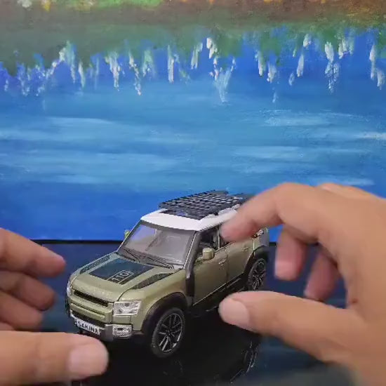 QY Toys Range Rover Land Rover Defender 110 2020 Model Car – 1:32 Scale Diecast SUV in Green | Custom Plates Gift for Dad, Boy, Car Lover