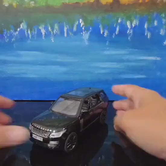 QY TOYS 1:32 Licensed Land Rover Range Rover SV 50th Anniversary Diecast Model Car – Light & Sound Pull Back Toy – Personalised Plate Gift