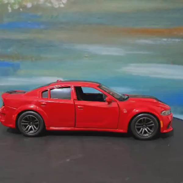 Personalised Red Dodge Charger SRT 1:36 Diecast Model – Custom Name Plate – Car Lover Gift for Him, Her, Dad, Mom, Boys, Collectors Boxed