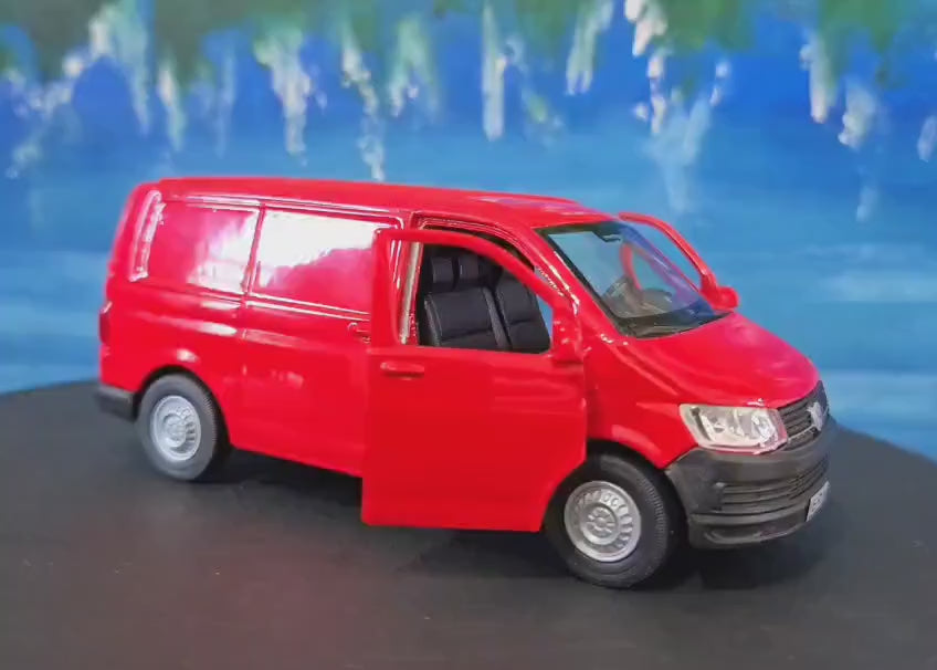 VW T6 Transporter Crew van Toy Car PERSONALISED PLATES 1:34 scale Model boy girl dad mom uncle grandad brother Birthday Easter gift Boxed