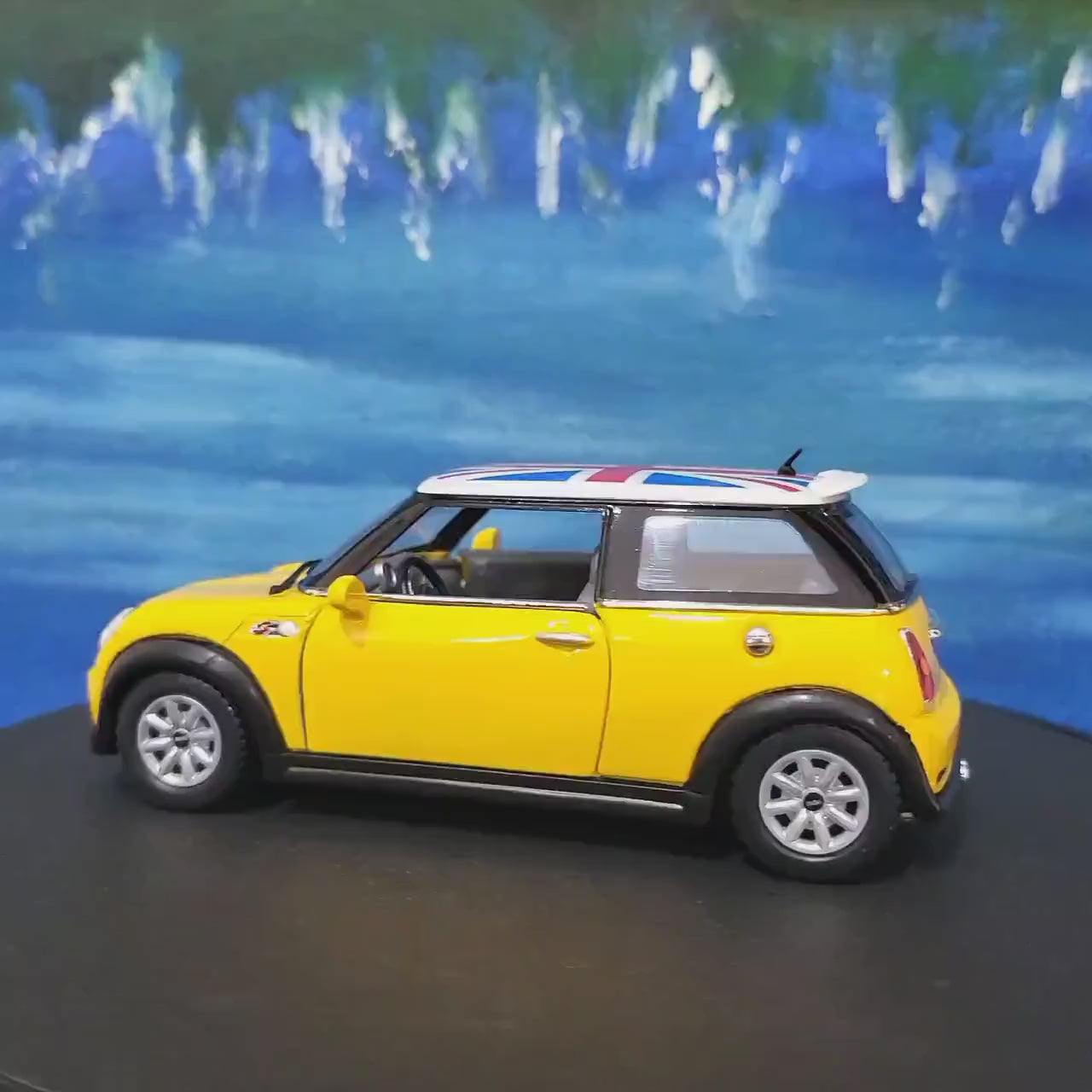 PERSONALIZED PLATES Yellow Mini Cooper S Toy Car Model boy girl dad mom uncle grandad brother sister birthday present NEW cake topper
