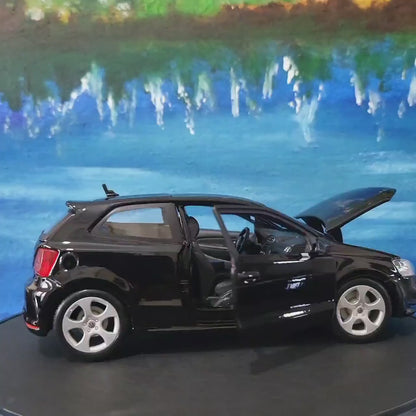 VW Polo GTI BLACK Diecast Car 1:24 – Custom Name Plate | Licensed by Bburago | Gift for Boy Girl Dad Mom Uncle Grandad, Boxed Toy Model Box