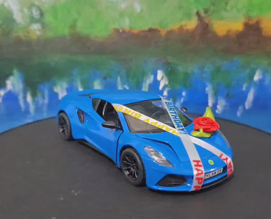 Personalized Lotus Emira Blue 1:34 Diecast Model Car – Custom Number Plate Birthday Gift for Kids, Boys, Girls, Husband, Wife, Uncle