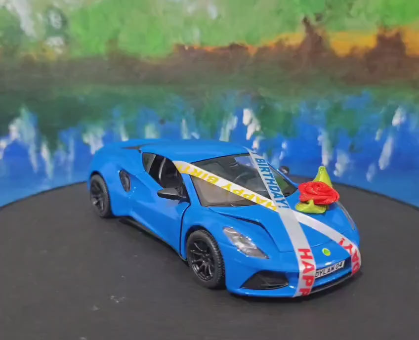 Personalized Lotus Emira Blue 1:34 Diecast Model Car – Custom Number Plate Birthday Gift for Kids, Boys, Girls, Husband, Wife, Uncle