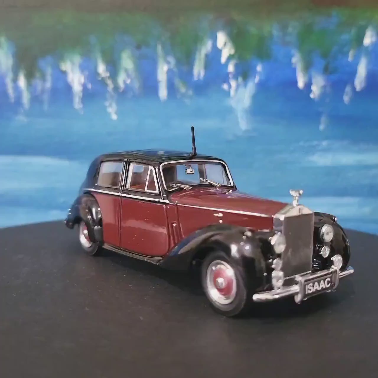 Personalized Rolls Royce Silver Dawn Std Steel Maroon Black Oxford Diecast Model – Custom Name Gift for Dad, Mom, Husband, Wife, Sister Box
