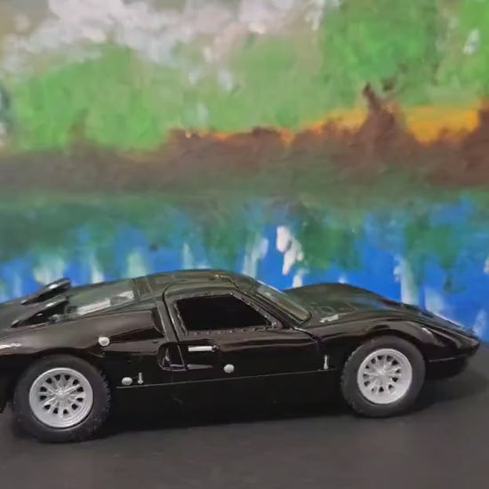Custom Black Ford GT40 MKII 1966 1:32 Diecast Model Car with Personalized Name Plate & Gift Sleeves – Perfect for Dad, Kids, or Collectors.