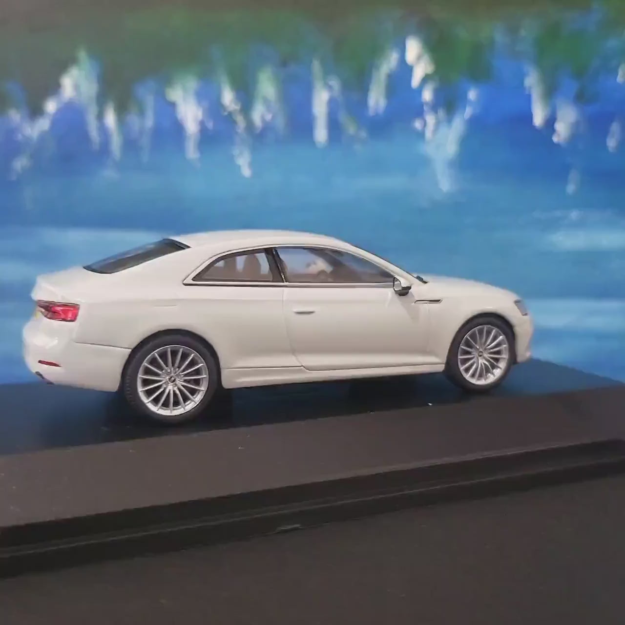 Personalized name plate 1:43 Audi A5 Coupe 2017 Glacier White SPARK Diecast Car Model,  Highly Detailed Collectible in Display Case & Boxed