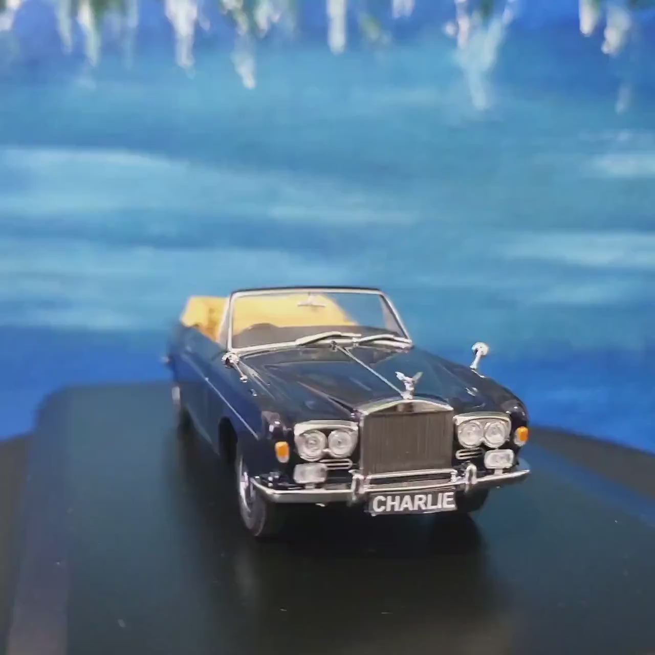 Rolls Royce Corniche Conv Open Indigo Blue Oxford YOUR NAME PLATE Dad Sister Mom husband wife uncle granddad granny aunty wedding  Gift Box
