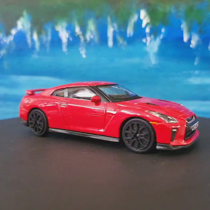 Personalized Name Plate Nissan GT-R 2017 Grey 1:43 Diecast Car Gift for Boy Girl Dad Mom Uncle – Boxed Model Collectible Display Boxed Red
