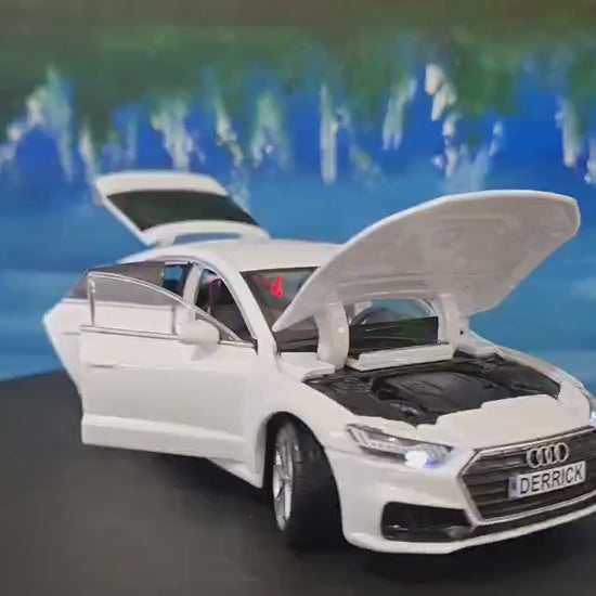 Personalized Audi A7 Toy Car 1:32 | Light and Sound | Opening Doors, Hood & Trunk | Gift for Dad, mom, girl or Boy | Boxed Collectible Model