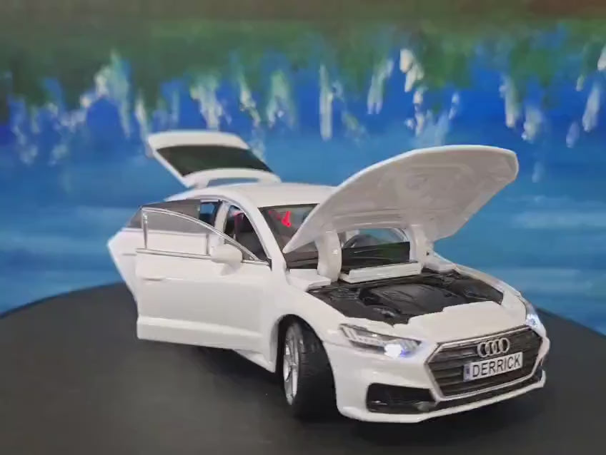 Personalized Audi A7 Toy Car 1:32 | Light and Sound | Opening Doors, Hood & Trunk | Gift for Dad, mom, girl or Boy | Boxed Collectible Model