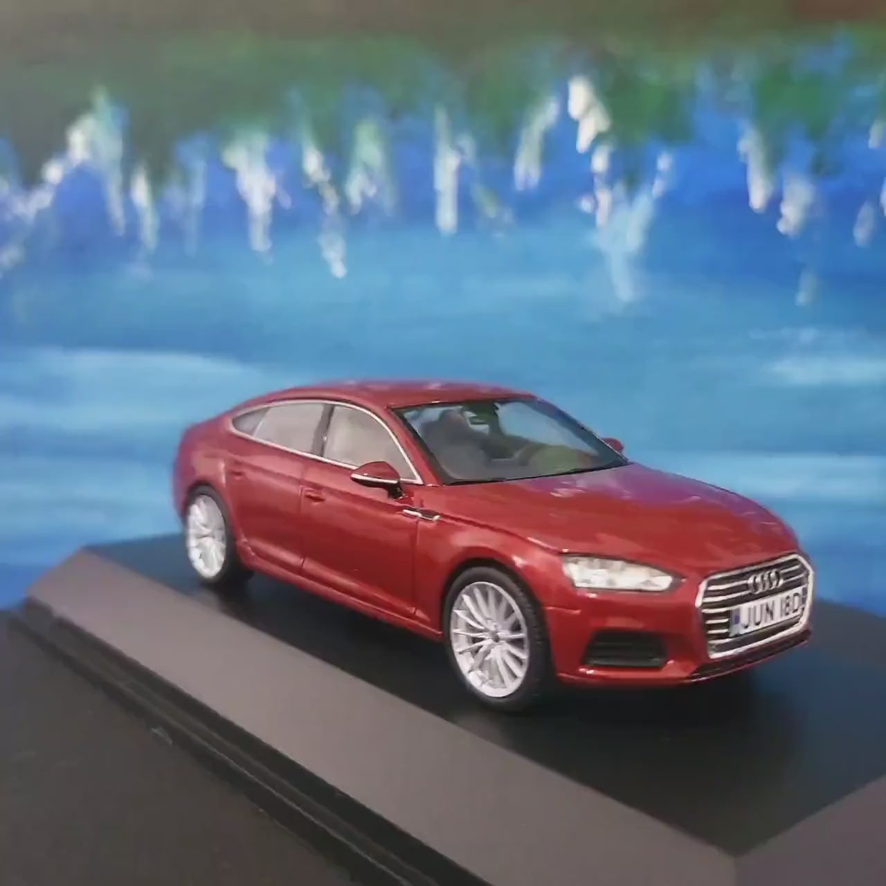 Personalized name plate 1:43 Audi A5 A5 Sportback, matador red metallic SPARK Diecast Car Model,  Highly Detailed Collectible, Display Case